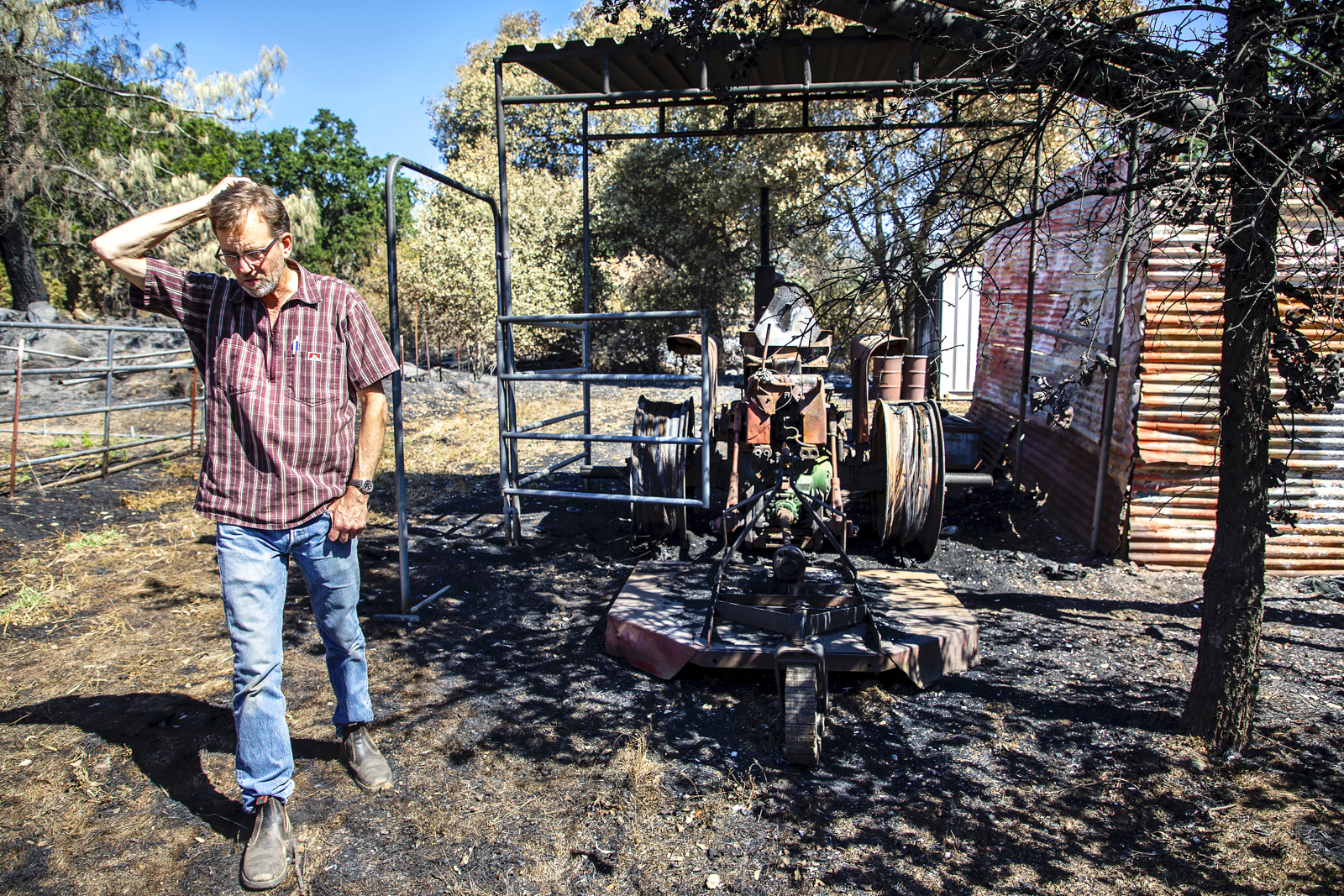 Kaisel’s vintage John Deere tractor was destroyed in the fire. He has since replaced it.